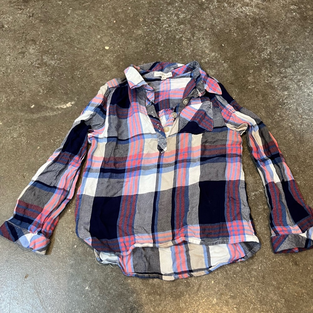 Girls Copper Key Plaid Pullover Size 6X